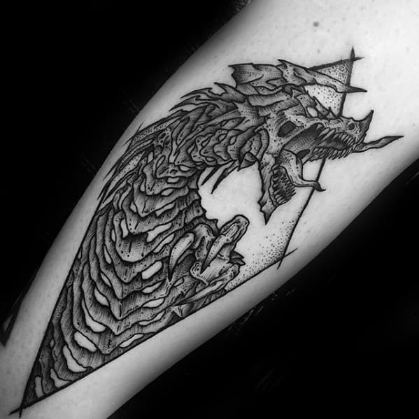gentleman-with-sketched-shaded-dragon-leg-tattoo-design