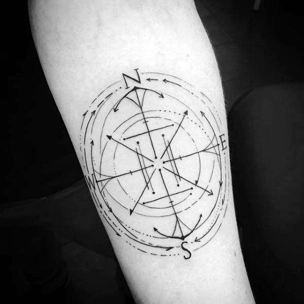 Gentleman With Small Geometric Compass Tattoo