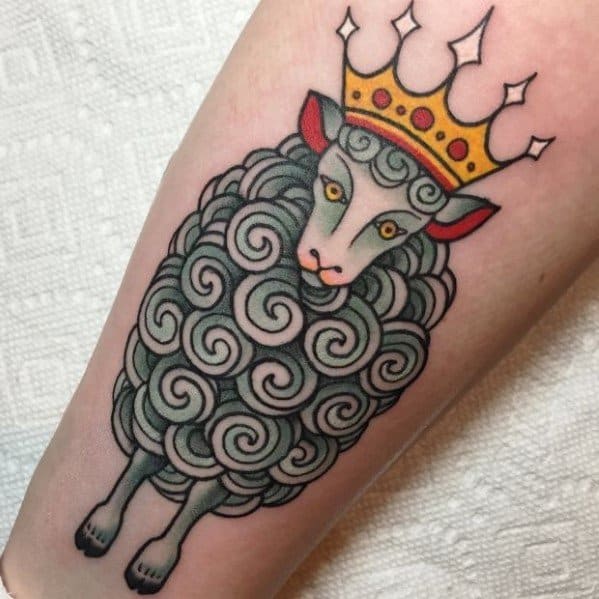 Gentleman With Traditional Crown Tattoo