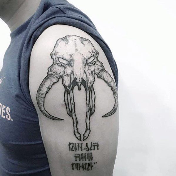 Customer Photo Gallery  Mythosaur Skull Tattoo Edition  Skull tattoo Mandalorian  tattoo Tattoos