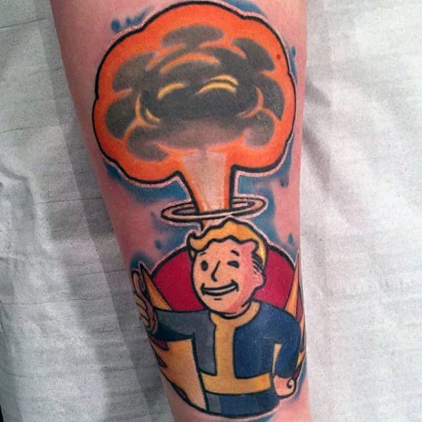 Gentlemens Fallout Forearm Tattoo Ideas