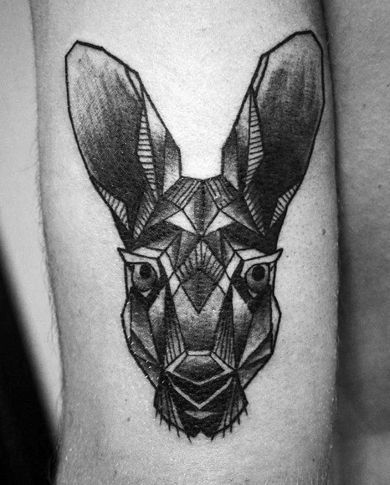 Geometric Arm Awesome Kangaroo Tattoos For Men