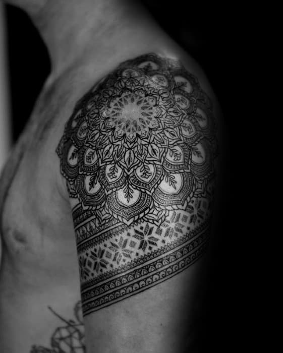 50 Geometric Arm Tattoo Designs For Men - Bicep Ink Ideas