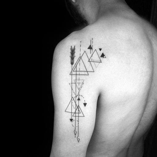 Geometric Arrow Male Tattoos