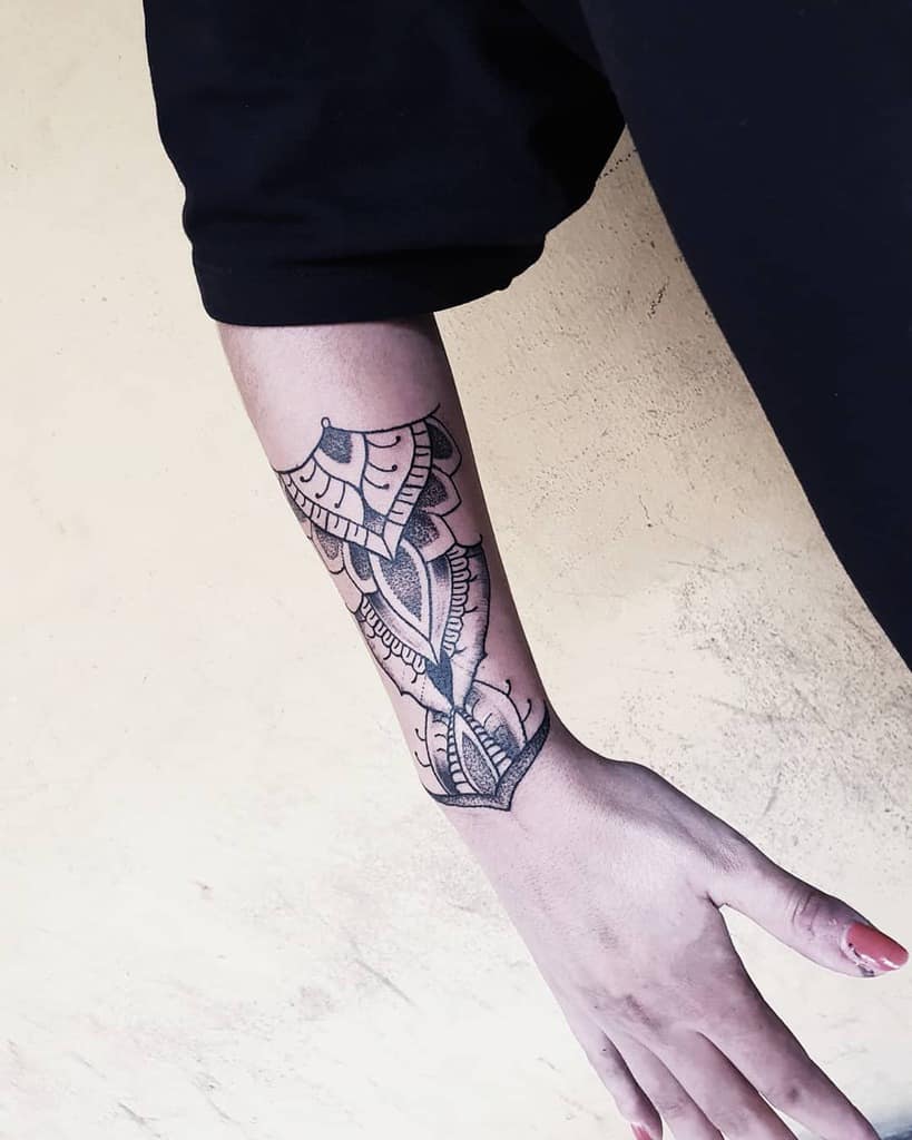 geometric black arm tattoo rebelinktattoocrew