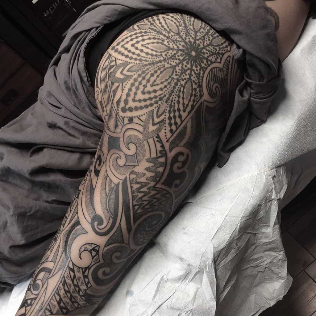 geometric-butt-madala-black-work-leg-sleeve-tattoo-azlmtl