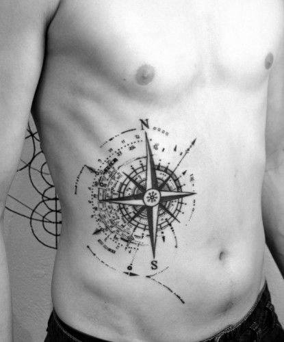 Geometric Compass Mens Tattoo Ideas