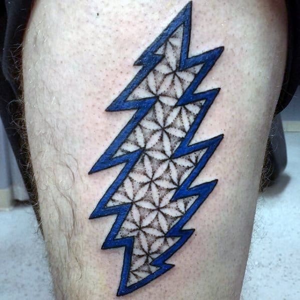 Geometric Guys Tattoo Ideas Grateful Dead Designs On Thigh