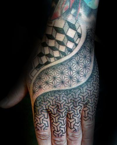 Geometric Hand Guys Tattoo Ideas