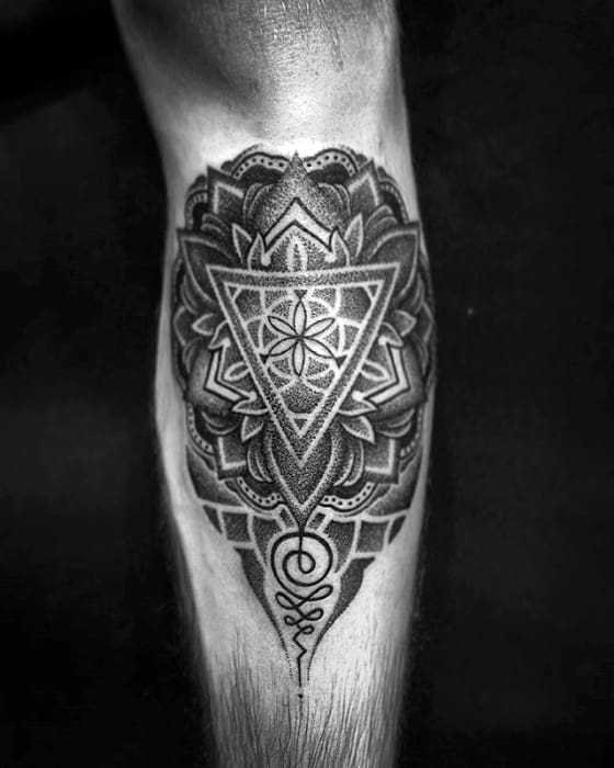 Geometric Leg Shin Mens Tattoo Ideas