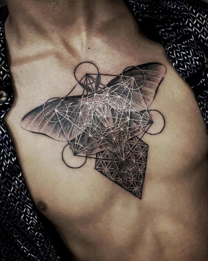 Geometric Luna Moth Tattoo Endrydharma
