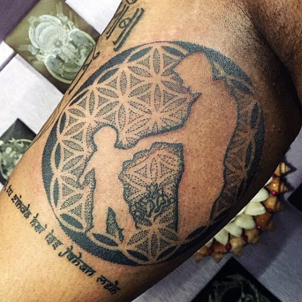 Geometric Matching Father Son Tattoos For Men