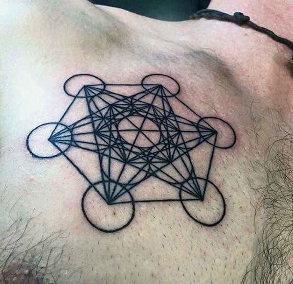 Geometric Mens Small Chest Tattoos