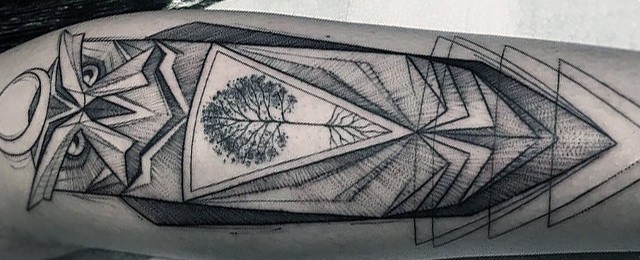 80 Geometric Owl Tattoo Designs For Men – Shape Ink Ideas