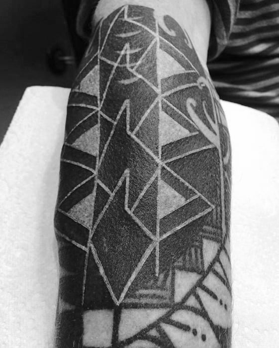 Geometric Pattern Forearm Blast Over Tattoo Design Ideas For Males
