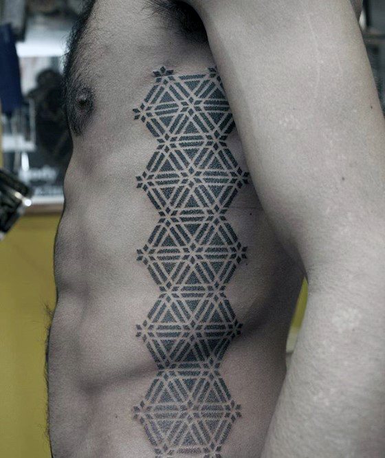 60 Geometric Chest Tattoos For Men Upper Body Design Ideas 