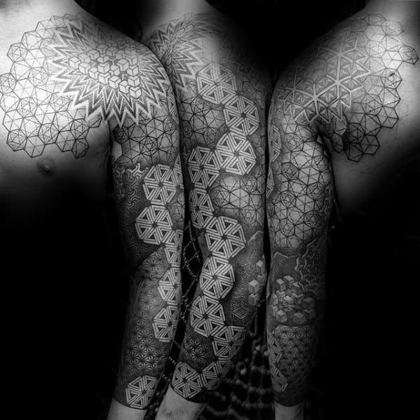 Geometric Sleeve Male Tattoo Ideas