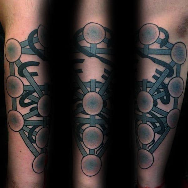 Geometric Symbol Of Tree Of Life Mens Outer Forearm Tattoo