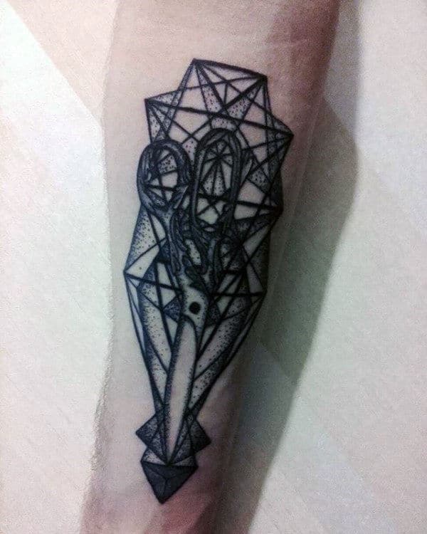 Geometrical Mens Scissor Tattoo On Forearms