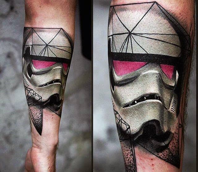 Geometrical Mens Stormtrooper Forearm Tattoos