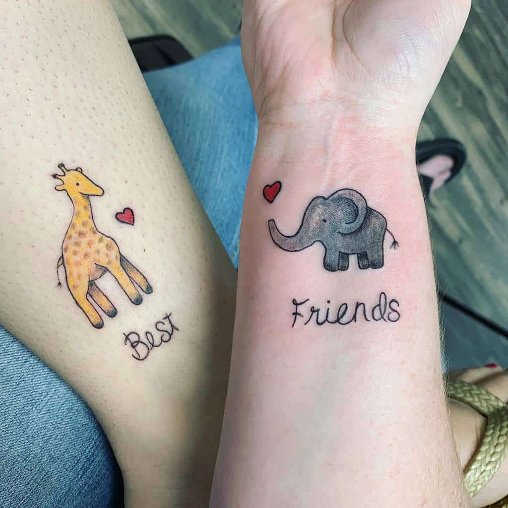giraffe-elephant-cute-bestfriend-tattoo-safewordtattoos