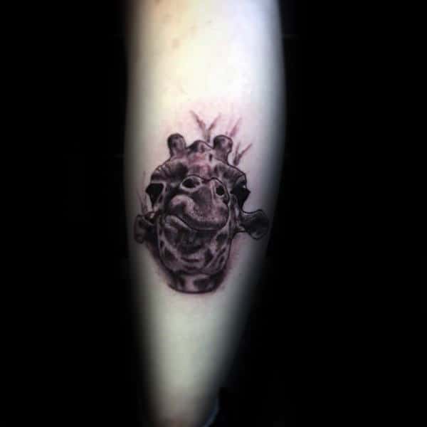 Giraffe Face Mens Forearm Tattoo