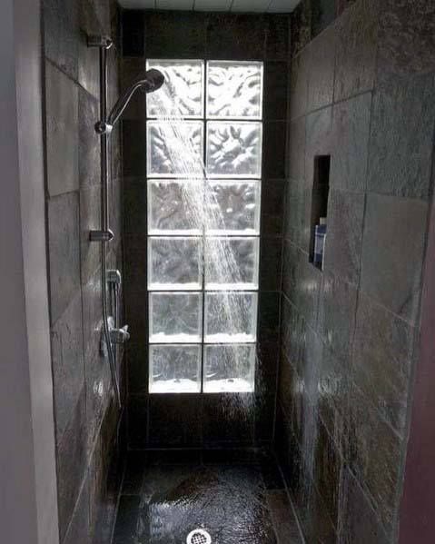 Glass Block Home Designs In Shower