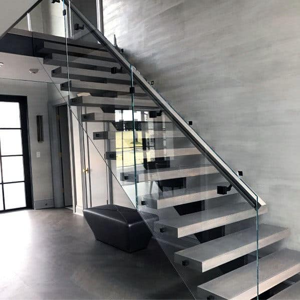 Glass Panels Modern Ideas For Stair Railing