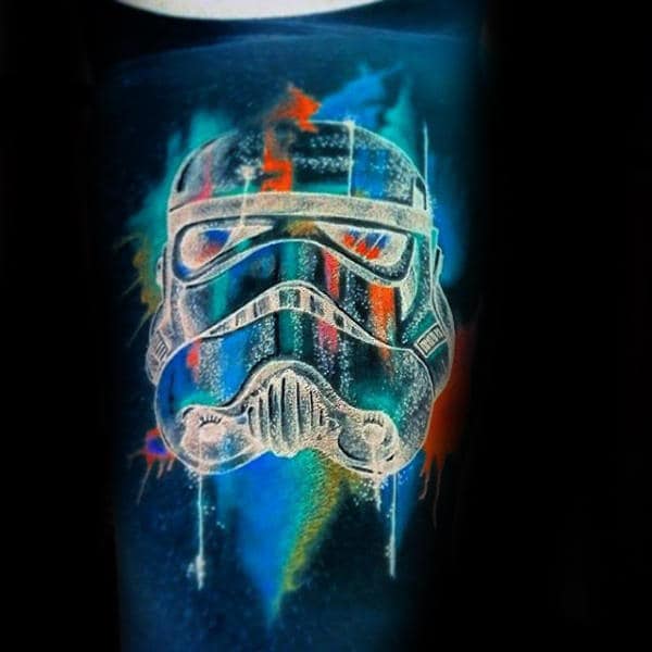 Glow In The Dark Stormtrooper Uv Ink Mens Tattoos