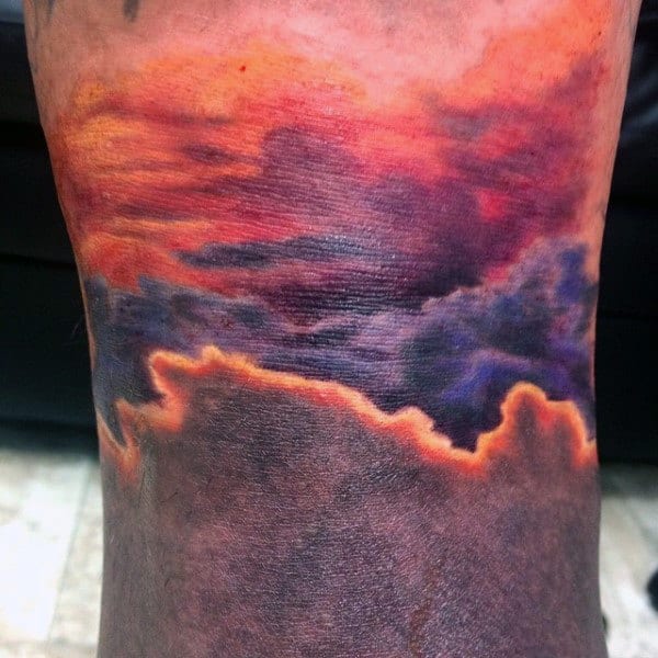 Glowing Clouds Male Sky Tattoo
