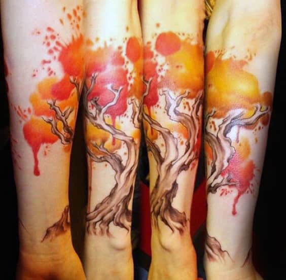 Grace the watercolor tree by AuraDalian IG North Main Tattoo  rtattoo