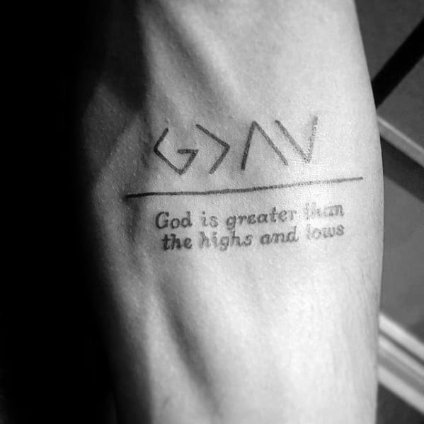 god forearm quote mens small tattoo design ideas