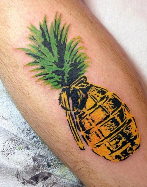 Pineapple hand drawing old school tattoo Vector Image