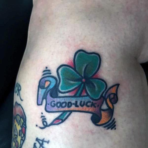Good Luck Irish Shamrock Tattoos For Guys On Bicep