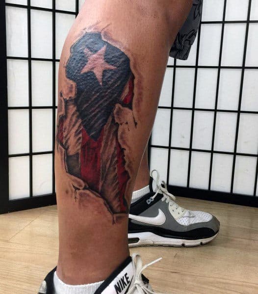 Good Puerto Rican Flag Tattoo Designs For Men