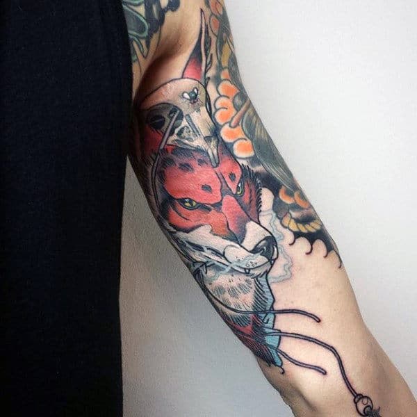Gorgeous Red Fox Tattoo Males Sleeves