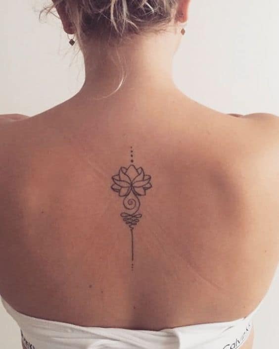 Gorgeous Spine Unalome Tattoo