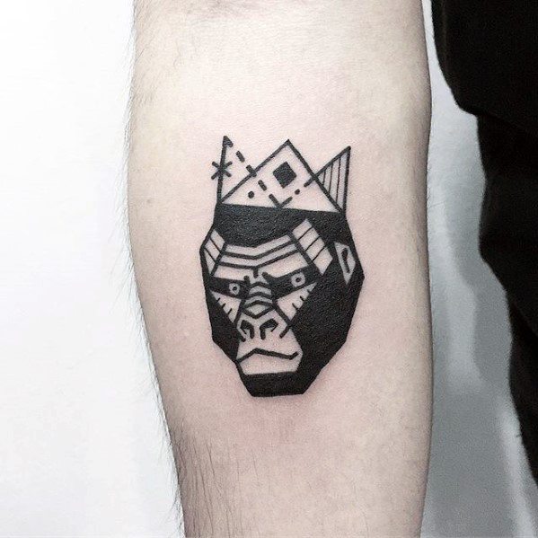 Gorilla With Crown Guys Small Creative Inner Forearm Tattoo