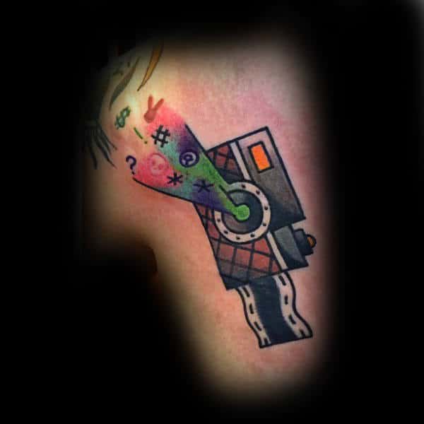 Graphical Camera Tattoo Male Forearms