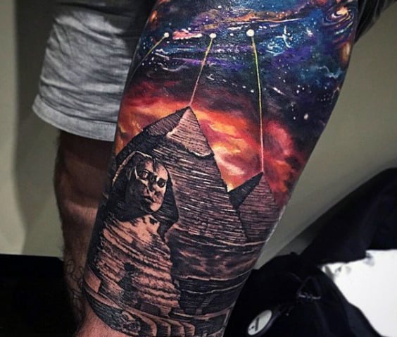 Great Pyramids Egyptian Tattoos For Guys