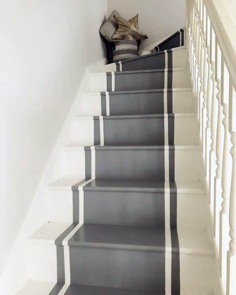 Grey And White Design Ideas For Painted Staircase