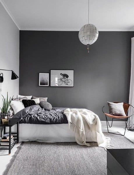 gray bedroom orb ceiling light