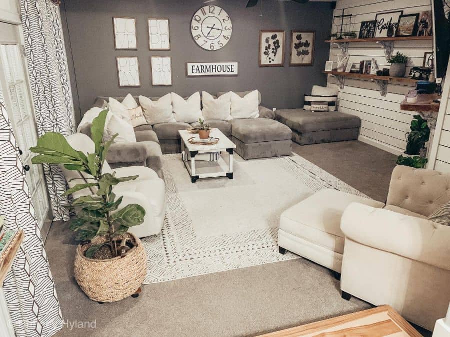 Grey Modern Farmhouse Living Room Hyland Homestead