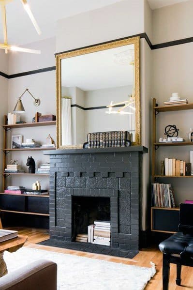 Grey Modern Home Painted Fireplace Ideas