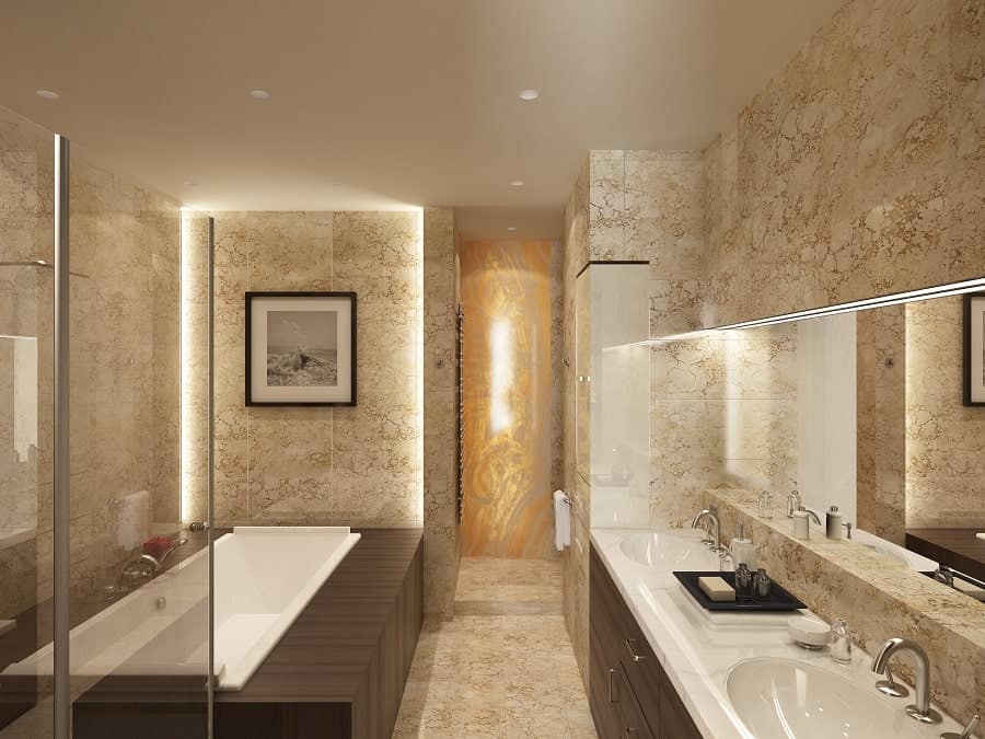 Grey Tile Designs Marble Master Bathroom