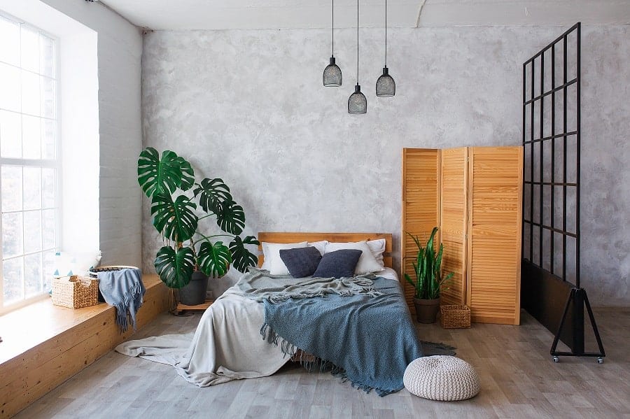 Grey Wall Bedroom Design For Men