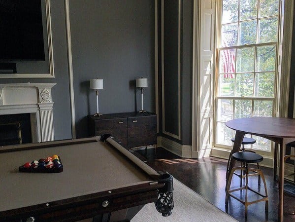 midcentury modern billiard room