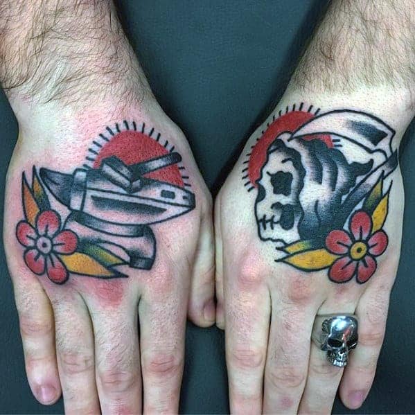 grim-reaper-with-flower-mens-old-school-traditional-hand-tattoo