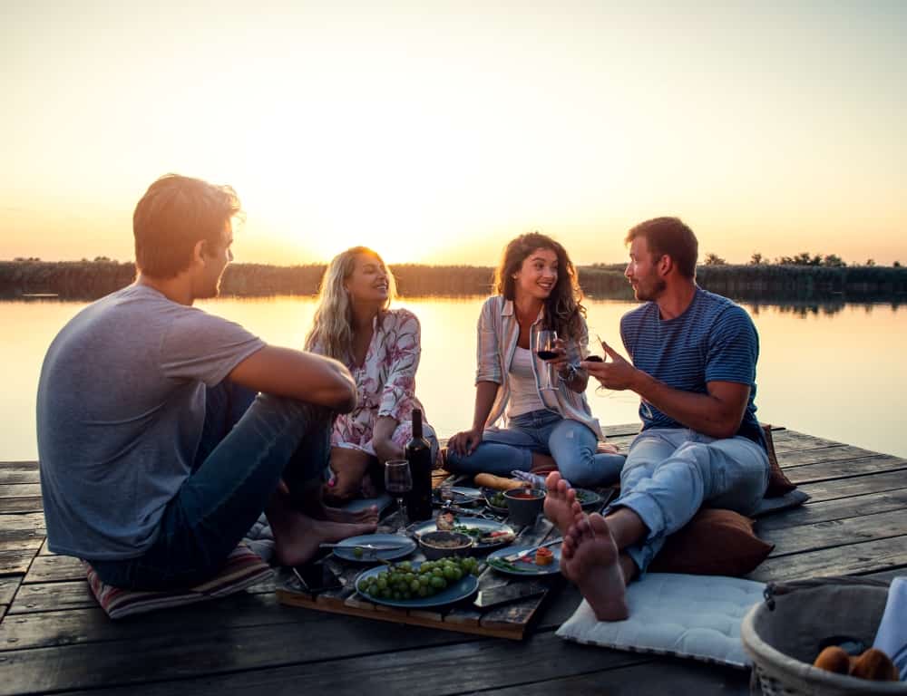 group of people picnic together outdoor