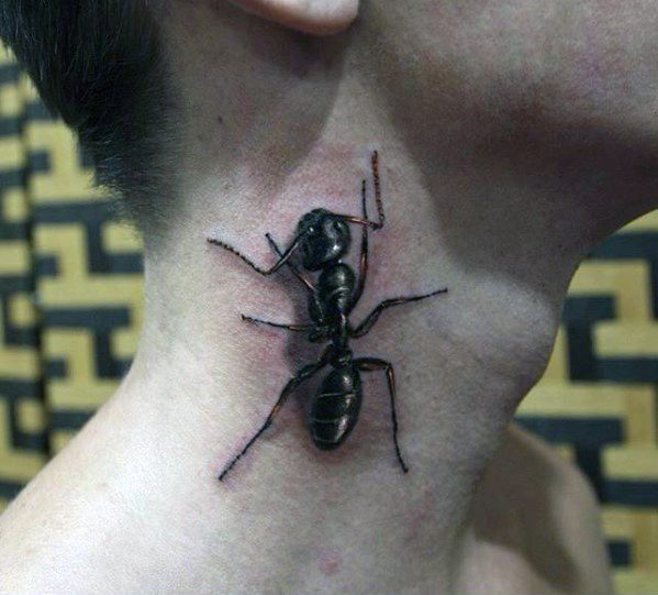 Guy With Ant Neck 3d Tattoo Design